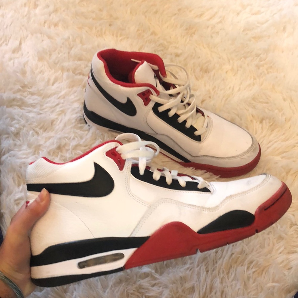 Nike flight legacy shoes in red and black!!!